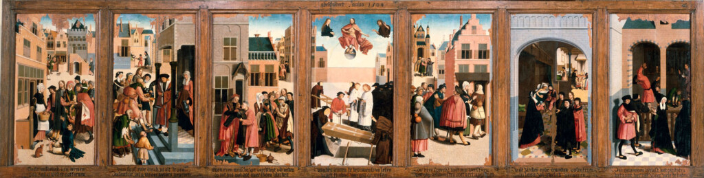 'De 7 Werken van Barmhartigheid' door de Meester van Alkmaar (1504). (Bron: Wikipedia.)